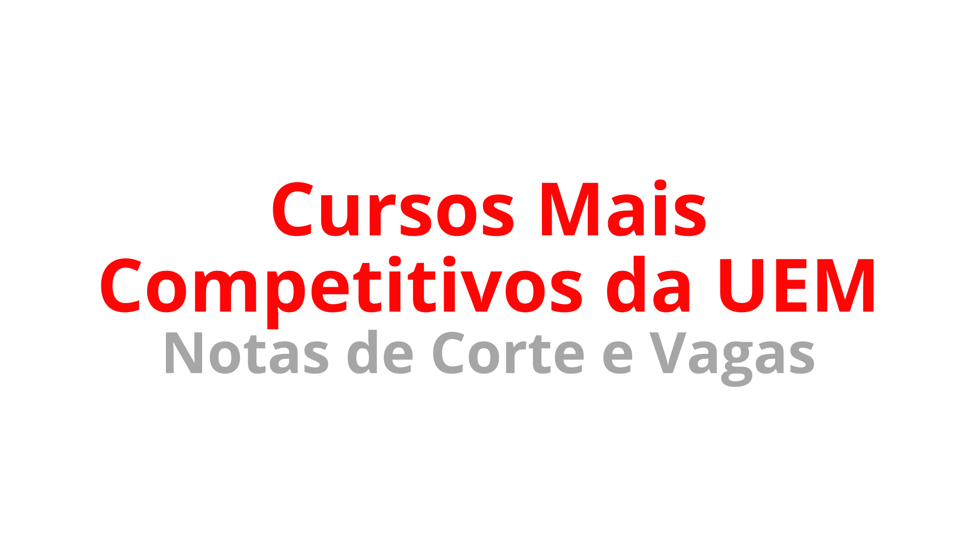 Cursos Mais Competitivos da UEM em 2026 Notas de Corte e Vagas